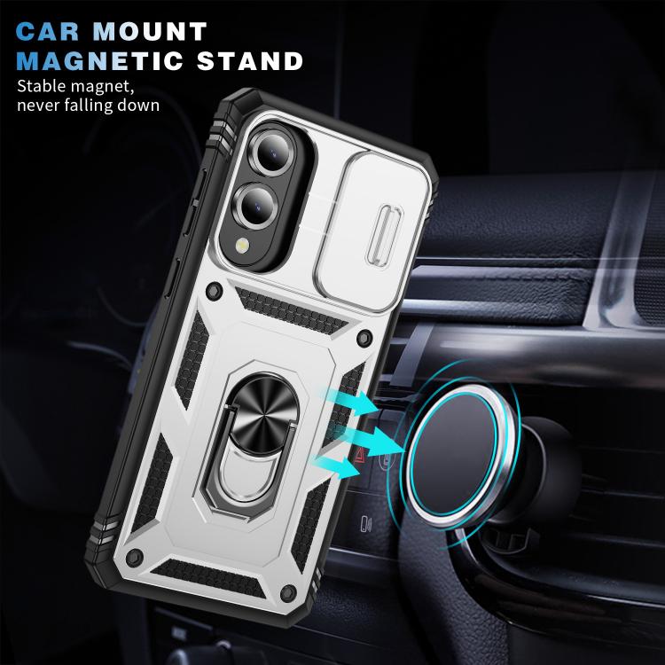 Sliding Camshield TPU Hybrid PC Phone Case with Holder, For Samsung Galaxy S25 Edge 5G, For Samsung Galaxy S25 5G, For Samsung Galaxy S25+ 5G, For Samsung Galaxy S25 Ultra 5G
