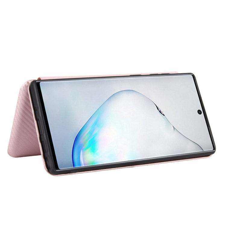 Carbon Fiber Texture Magnetic Horizontal Flip TPU + PC + PU Leather Case with Card Slot, For Samsung Galaxy Note10, For Samsung Galaxy Note10 Plus, For Samsung Galaxy Note20 Ultra, For Samsung Galaxy Note20, For Samsung Galaxy A21s