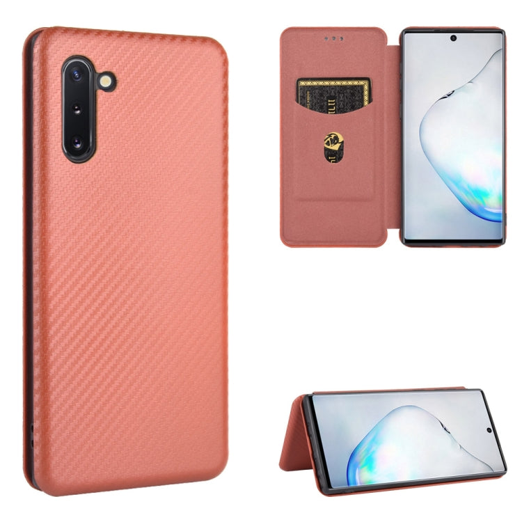 Carbon Fiber Texture Magnetic Horizontal Flip TPU + PC + PU Leather Case with Card Slot, For Samsung Galaxy Note10, For Samsung Galaxy Note10 Plus, For Samsung Galaxy Note20 Ultra, For Samsung Galaxy Note20, For Samsung Galaxy A21s