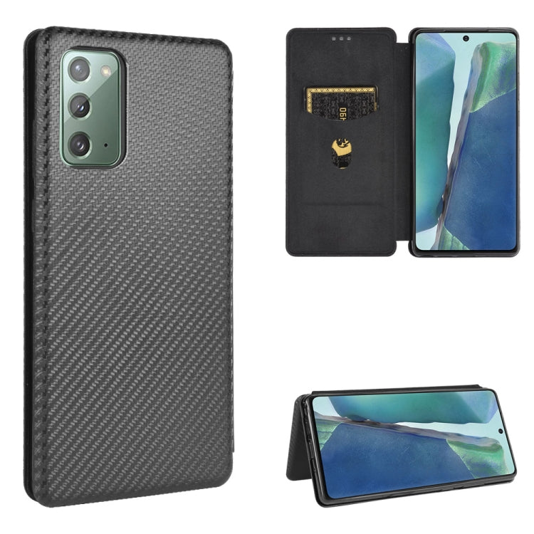 Carbon Fiber Texture Magnetic Horizontal Flip TPU + PC + PU Leather Case with Card Slot, For Samsung Galaxy Note10, For Samsung Galaxy Note10 Plus, For Samsung Galaxy Note20 Ultra, For Samsung Galaxy Note20, For Samsung Galaxy A21s