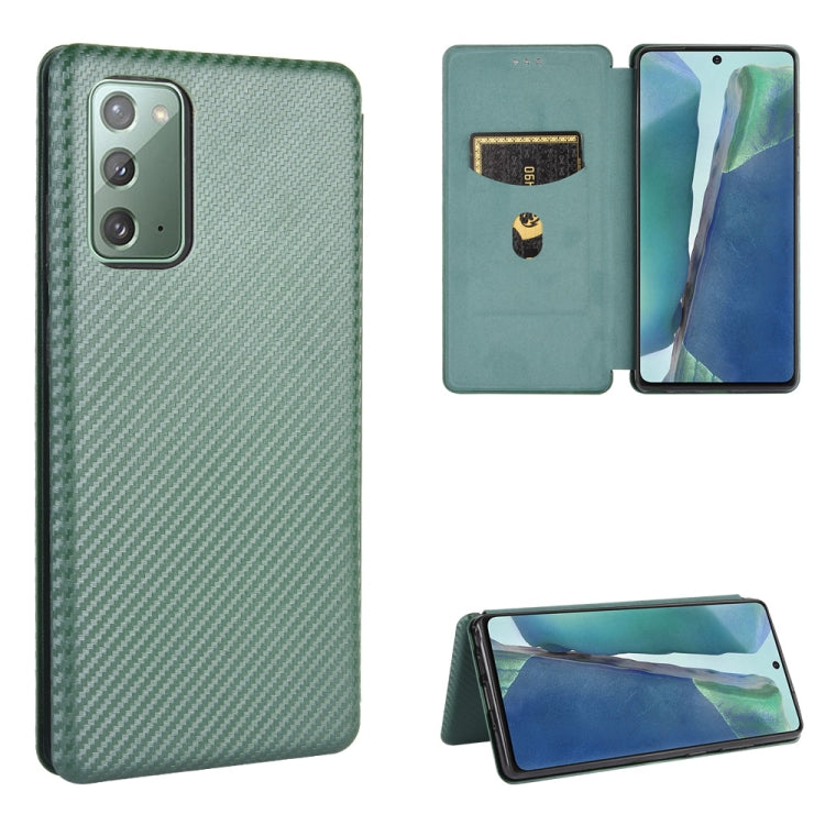 Carbon Fiber Texture Magnetic Horizontal Flip TPU + PC + PU Leather Case with Card Slot, For Samsung Galaxy Note10, For Samsung Galaxy Note10 Plus, For Samsung Galaxy Note20 Ultra, For Samsung Galaxy Note20, For Samsung Galaxy A21s