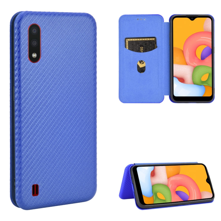 Carbon Fiber Texture Magnetic Horizontal Flip TPU + PC + PU Leather Case with Rope & Card Slot, For Samsung Galaxy A01, For Samsung Galaxy A7(2018) / A750, For Samsung Galaxy A20s, For Samsung Galaxy A21(Eurasian Version), For Samsung Galaxy A31�������...