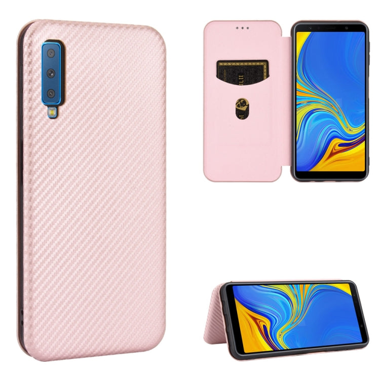 Carbon Fiber Texture Magnetic Horizontal Flip TPU + PC + PU Leather Case with Rope & Card Slot, For Samsung Galaxy A01, For Samsung Galaxy A7(2018) / A750, For Samsung Galaxy A20s, For Samsung Galaxy A21(Eurasian Version), For Samsung Galaxy A31�������...