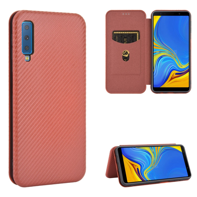 Carbon Fiber Texture Magnetic Horizontal Flip TPU + PC + PU Leather Case with Rope & Card Slot, For Samsung Galaxy A01, For Samsung Galaxy A7(2018) / A750, For Samsung Galaxy A20s, For Samsung Galaxy A21(Eurasian Version), For Samsung Galaxy A31�������...