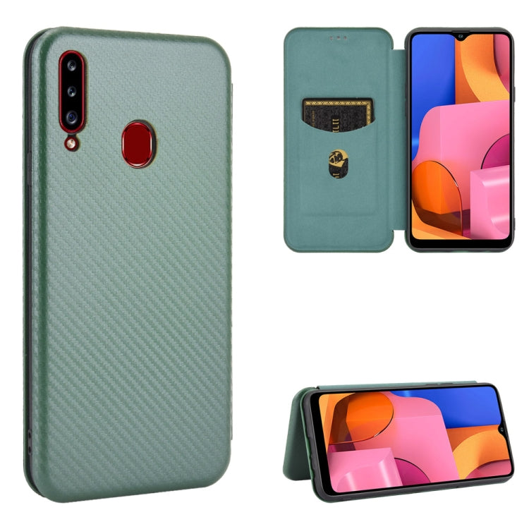 Carbon Fiber Texture Magnetic Horizontal Flip TPU + PC + PU Leather Case with Rope & Card Slot, For Samsung Galaxy A01, For Samsung Galaxy A7(2018) / A750, For Samsung Galaxy A20s, For Samsung Galaxy A21(Eurasian Version), For Samsung Galaxy A31�������...