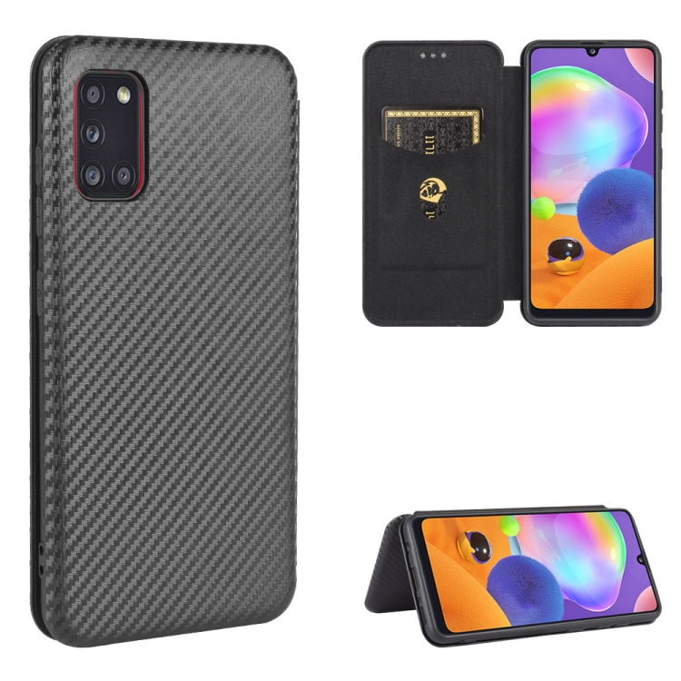 Carbon Fiber Texture Magnetic Horizontal Flip TPU + PC + PU Leather Case with Rope & Card Slot, For Samsung Galaxy A01, For Samsung Galaxy A7(2018) / A750, For Samsung Galaxy A20s, For Samsung Galaxy A21(Eurasian Version), For Samsung Galaxy A31�������...