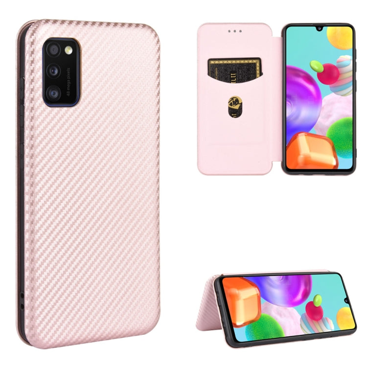 Carbon Fiber Texture Magnetic Horizontal Flip TPU + PC + PU Leather Case with Rope & Card Slot, For Samsung Galaxy A01, For Samsung Galaxy A7(2018) / A750, For Samsung Galaxy A20s, For Samsung Galaxy A21(Eurasian Version), For Samsung Galaxy A31�������...