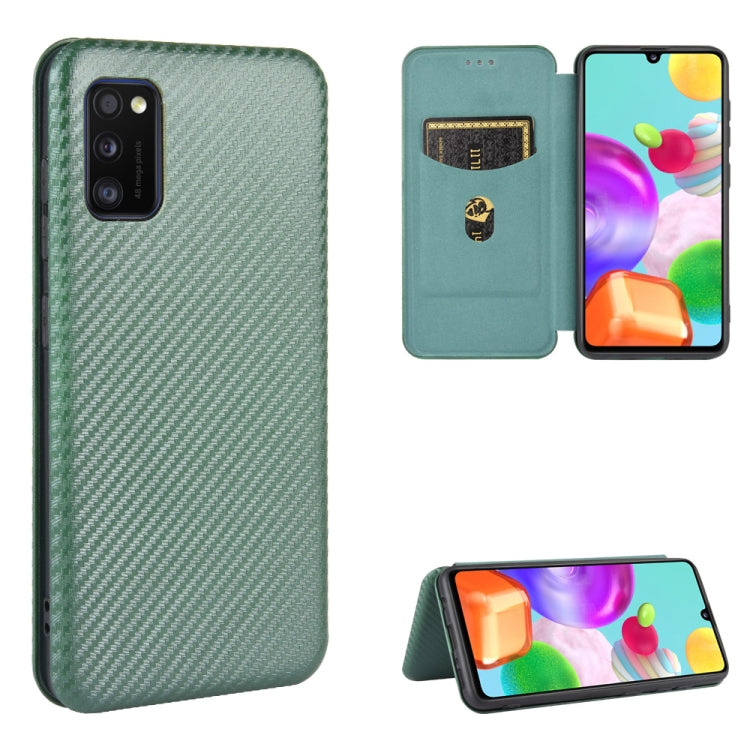 Carbon Fiber Texture Magnetic Horizontal Flip TPU + PC + PU Leather Case with Rope & Card Slot, For Samsung Galaxy A01, For Samsung Galaxy A7(2018) / A750, For Samsung Galaxy A20s, For Samsung Galaxy A21(Eurasian Version), For Samsung Galaxy A31�������...