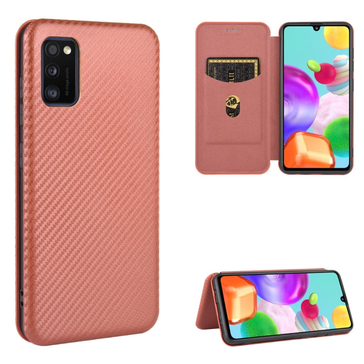 Carbon Fiber Texture Magnetic Horizontal Flip TPU + PC + PU Leather Case with Rope & Card Slot, For Samsung Galaxy A01, For Samsung Galaxy A7(2018) / A750, For Samsung Galaxy A20s, For Samsung Galaxy A21(Eurasian Version), For Samsung Galaxy A31�������...