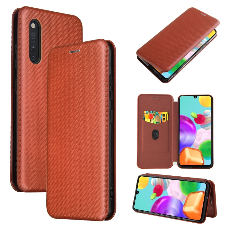Carbon Fiber Texture Magnetic Horizontal Flip TPU + PC + PU Leather Case with Rope & Card Slot, For Samsung Galaxy A01, For Samsung Galaxy A7(2018) / A750, For Samsung Galaxy A20s, For Samsung Galaxy A21(Eurasian Version), For Samsung Galaxy A31�������...