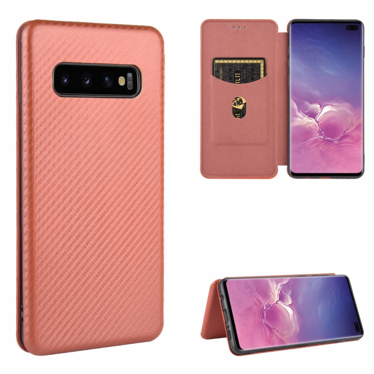 Carbon Fiber Texture Magnetic Horizontal Flip TPU + PC + PU Leather Case with Rope & Card Slot, For Samsung Galaxy S10 Plus, For Samsung Galaxy S10, For Samsung Galaxy S20, For Samsung Galaxy S20 Plus, For Samsung Galaxy XCover Pro���������������������...