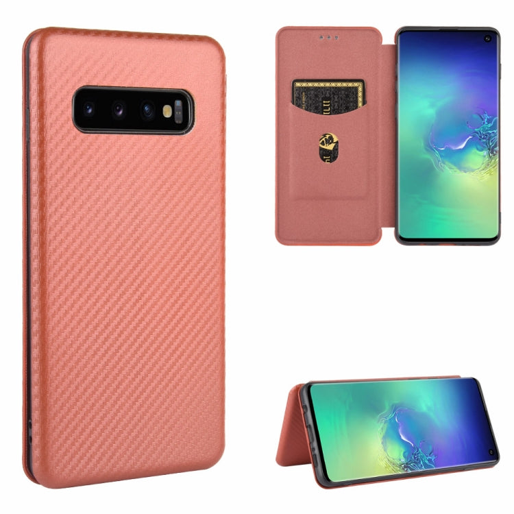 Carbon Fiber Texture Magnetic Horizontal Flip TPU + PC + PU Leather Case with Rope & Card Slot, For Samsung Galaxy S10 Plus, For Samsung Galaxy S10, For Samsung Galaxy S20, For Samsung Galaxy S20 Plus, For Samsung Galaxy XCover Pro���������������������...
