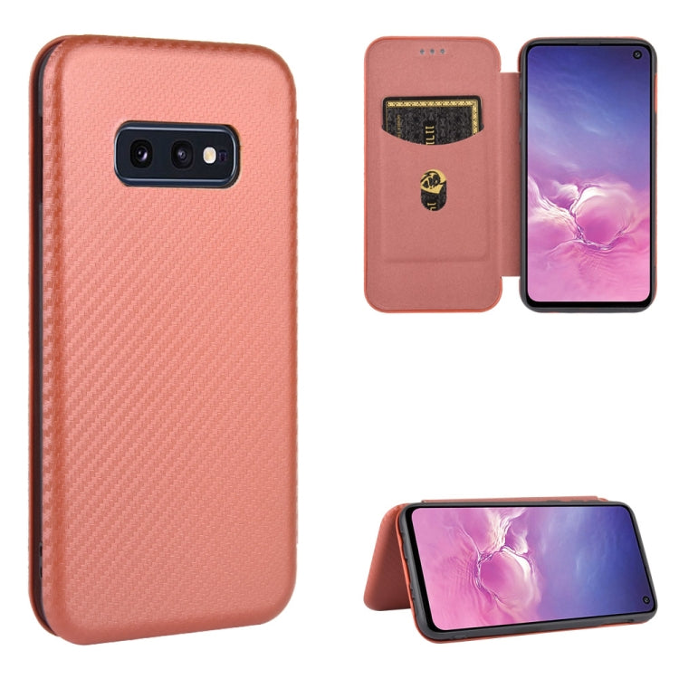 Carbon Fiber Texture Magnetic Horizontal Flip TPU + PC + PU Leather Case with Rope & Card Slot, For Samsung Galaxy S10e, For Samsung Galaxy S20 Ultra
