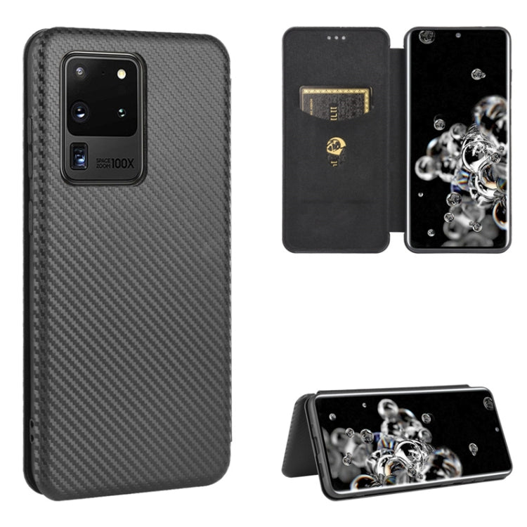 Carbon Fiber Texture Magnetic Horizontal Flip TPU + PC + PU Leather Case with Rope & Card Slot, For Samsung Galaxy S10e, For Samsung Galaxy S20 Ultra