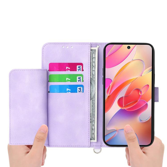 Skin Feel Flowers Embossed Wallet Leather Phone Case, For Samsung Galaxy S25 Edge 5G