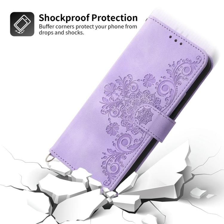 Skin Feel Flowers Embossed Wallet Leather Phone Case, For Samsung Galaxy S25 Edge 5G