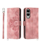 Skin Feel Flowers Embossed Wallet Leather Phone Case, For Samsung Galaxy S25 Edge 5G