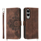 Skin Feel Flowers Embossed Wallet Leather Phone Case, For Samsung Galaxy S25 Edge 5G