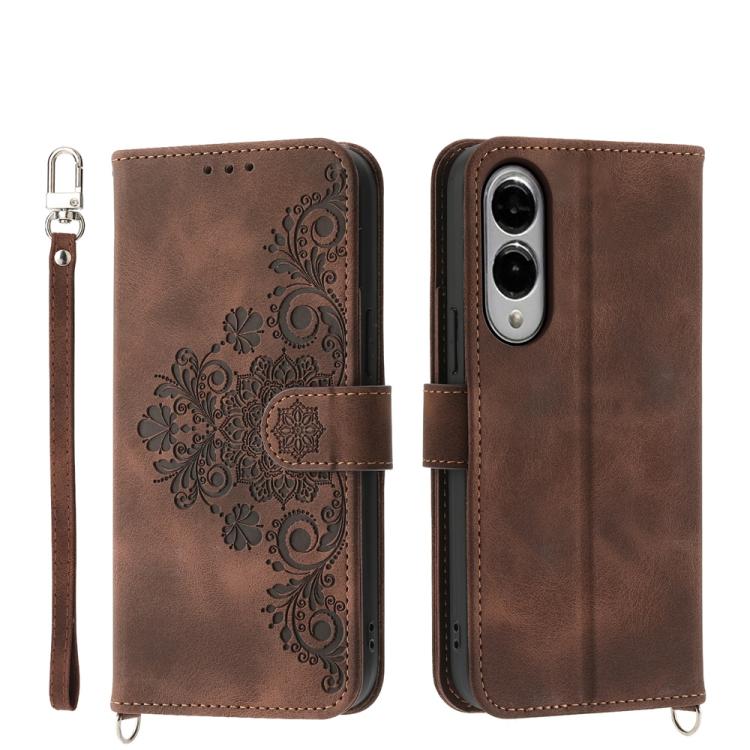 Skin Feel Flowers Embossed Wallet Leather Phone Case, For Samsung Galaxy S25 Edge 5G
