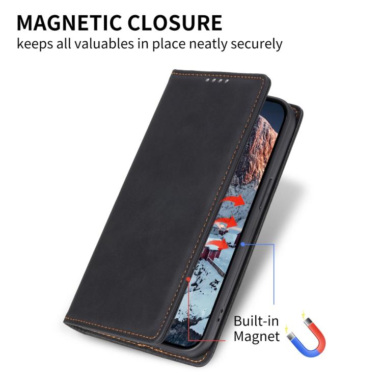Business Solid Color Magnetic RFID Leather Phone Case, For Samsung Galaxy S25 Edge 5G