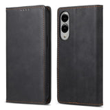 Business Solid Color Magnetic RFID Leather Phone Case, For Samsung Galaxy S25 Edge 5G