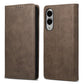 Business Solid Color Magnetic RFID Leather Phone Case, For Samsung Galaxy S25 Edge 5G
