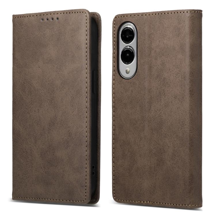 Business Solid Color Magnetic RFID Leather Phone Case, For Samsung Galaxy S25 Edge 5G