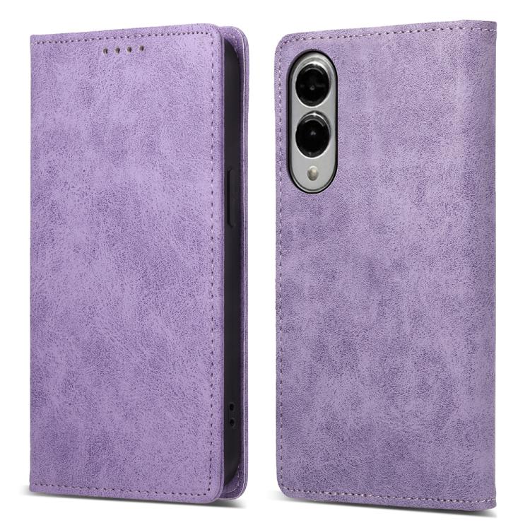Business Solid Color Magnetic RFID Leather Phone Case, For Samsung Galaxy S25 Edge 5G