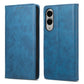 Business Solid Color Magnetic RFID Leather Phone Case, For Samsung Galaxy S25 Edge 5G