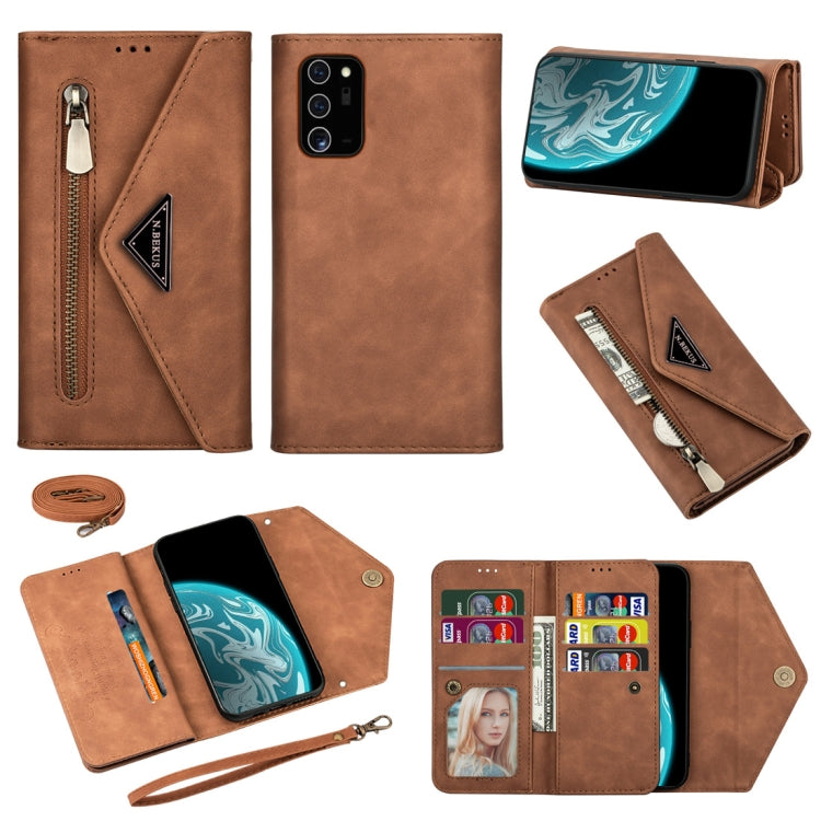 Skin Feel Zipper Horizontal Flip Leather Case with Holder & Card Slots & Photo Frame & Lanyard & Long Rope, For Samsung Galaxy Note20, For Samsung Galaxy Note20 Ultra, For Samsung Galaxy S20, For Samsung Galaxy S20+, For Samsung Galaxy S20 Ultra�������...
