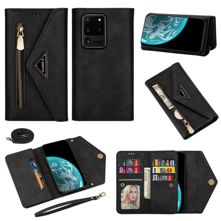 Skin Feel Zipper Horizontal Flip Leather Case with Holder & Card Slots & Photo Frame & Lanyard & Long Rope, For Samsung Galaxy Note20, For Samsung Galaxy Note20 Ultra, For Samsung Galaxy S20, For Samsung Galaxy S20+, For Samsung Galaxy S20 Ultra�������...