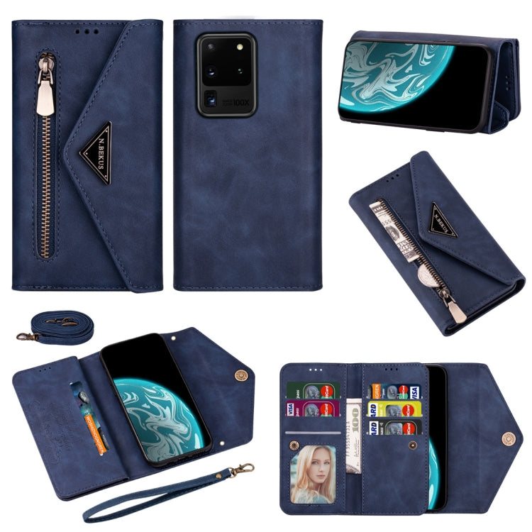 Skin Feel Zipper Horizontal Flip Leather Case with Holder & Card Slots & Photo Frame & Lanyard & Long Rope, For Samsung Galaxy Note20, For Samsung Galaxy Note20 Ultra, For Samsung Galaxy S20, For Samsung Galaxy S20+, For Samsung Galaxy S20 Ultra�������...
