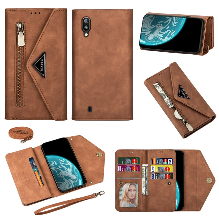 Skin Feel Zipper Horizontal Flip Leather Case with Holder & Card Slots & Photo Frame & Lanyard & Long Rope, For Samsung Galaxy A10 / M10, For Samsung Galaxy A20 / A30 / M10s, For Samsung Galaxy A20e / A10e, For Samsung Galaxy A20s, For Samsung Galaxy A...