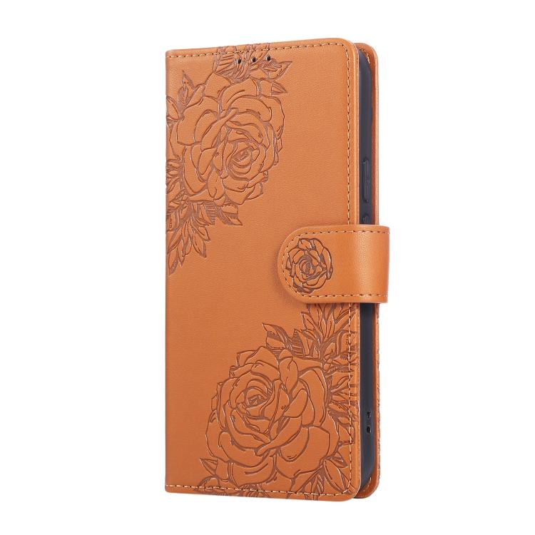 Rose Flower Embossed 3-Card Slots Leather Phone Case, For Google Pixel 10 Pro XL, For Google Pixel 10 / 10 Pro, For Google Pixel 9 Pro XL, For Google Pixel 9 / 9 Pro, For Google Pixel 8a, For Google Pixel 8 Pro, For Google Pixel 8