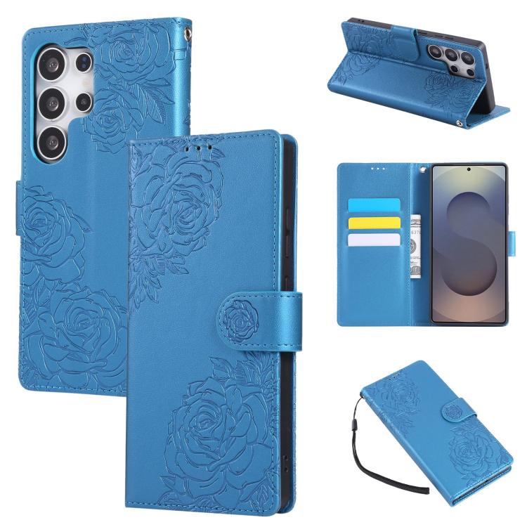 Rose Flower Embossed 3-Card Slots Leather Phone Case, For Samsung Galaxy S25 FE 5G, For Samsung Galaxy S25 Edge 5G, For Samsung Galaxy S25 / S24 5G, For Samsung Galaxy S25+ / S24+ 5G, For Samsung Galaxy S25 Ultra 5G, For Samsung Galaxy S24 FE 5G�������...