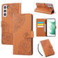Rose Flower Embossed 3-Card Slots Leather Phone Case, For Samsung Galaxy S23+ 5G, For Samsung Galaxy S23 5G, For Samsung Galaxy S22 Ultra 5G, For Samsung Galaxy S22+ 5G, For Samsung Galaxy S22 5G