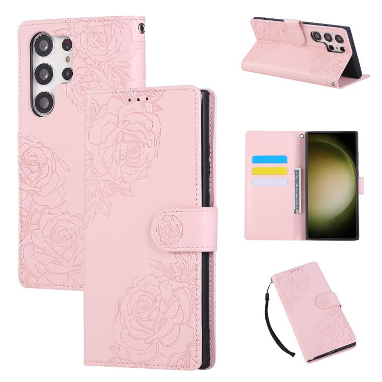 Rose Flower Embossed 3-Card Slots Leather Phone Case, For Samsung Galaxy S25 FE 5G, For Samsung Galaxy S25 Edge 5G, For Samsung Galaxy S25 / S24 5G, For Samsung Galaxy S25+ / S24+ 5G, For Samsung Galaxy S25 Ultra 5G, For Samsung Galaxy S24 FE 5G�������...