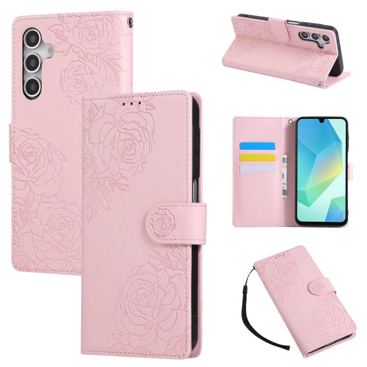 Rose Flower Embossed 3-Card Slots Leather Phone Case, For Samsung Galaxy S25 FE 5G, For Samsung Galaxy S25 Edge 5G, For Samsung Galaxy S25 / S24 5G, For Samsung Galaxy S25+ / S24+ 5G, For Samsung Galaxy S25 Ultra 5G, For Samsung Galaxy S24 FE 5G�������...