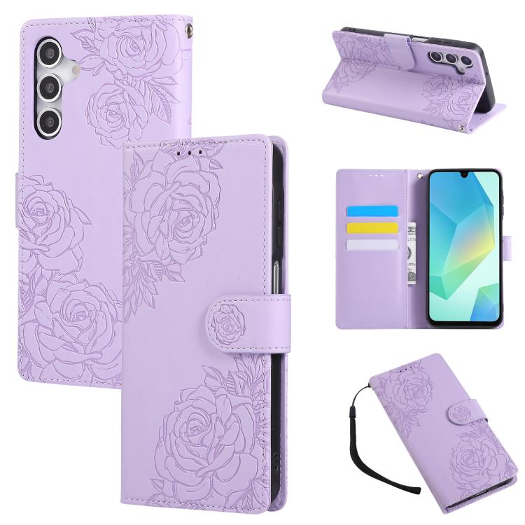 Rose Flower Embossed 3-Card Slots Leather Phone Case, For Samsung Galaxy S25 FE 5G, For Samsung Galaxy S25 Edge 5G, For Samsung Galaxy S25 / S24 5G, For Samsung Galaxy S25+ / S24+ 5G, For Samsung Galaxy S25 Ultra 5G, For Samsung Galaxy S24 FE 5G�������...