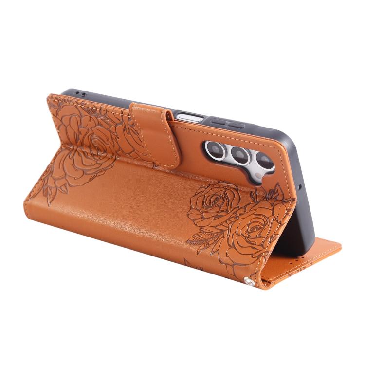 Rose Flower Embossed 3-Card Slots Leather Phone Case, For Samsung Galaxy S25 FE 5G, For Samsung Galaxy S25 Edge 5G, For Samsung Galaxy S25 / S24 5G, For Samsung Galaxy S25+ / S24+ 5G, For Samsung Galaxy S25 Ultra 5G, For Samsung Galaxy S24 FE 5G�������...