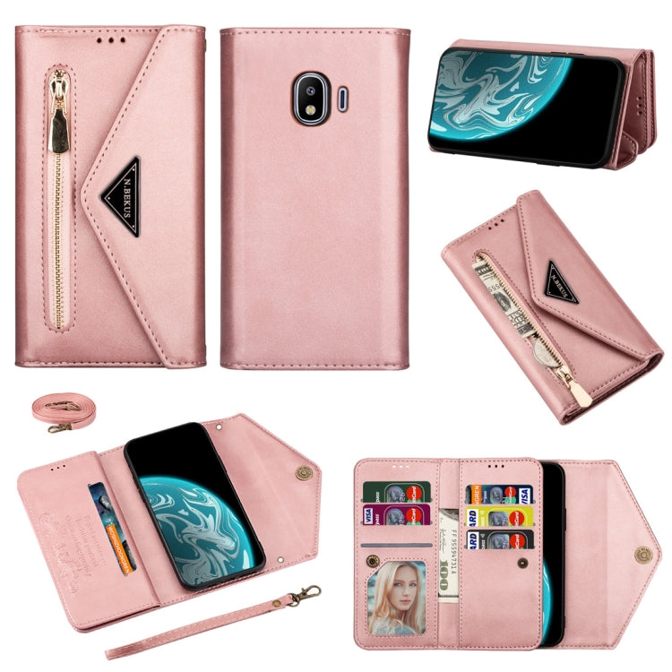 Skin Feel Zipper Horizontal Flip Leather Case with Holder & Card Slots & Photo Frame & Lanyard & Long Rope, For Samsung Galaxy A6 (2018), For Samsung Galaxy A7 (2018) / A750, For Samsung Galaxy J4 (2018), For Samsung Galaxy J7 (2018)�������������������...