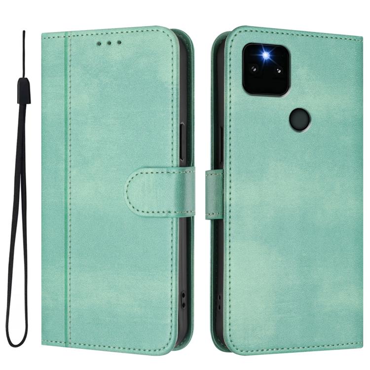 Line Splicing Buckle Retro Leather Phone Case