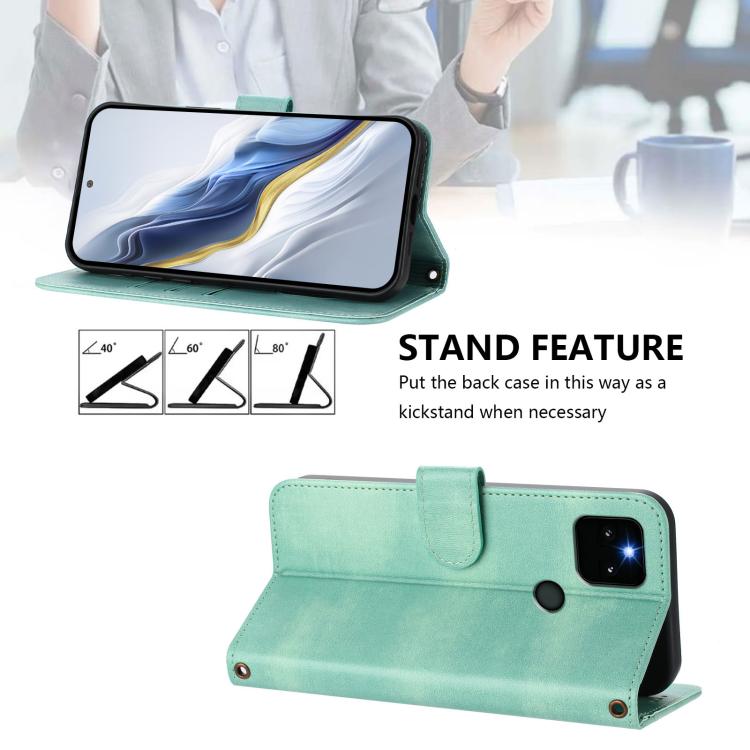 Line Splicing Buckle Retro Leather Phone Case