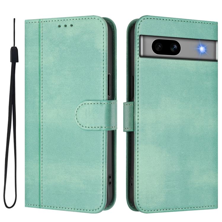 Line Splicing Buckle Retro Leather Phone Case
