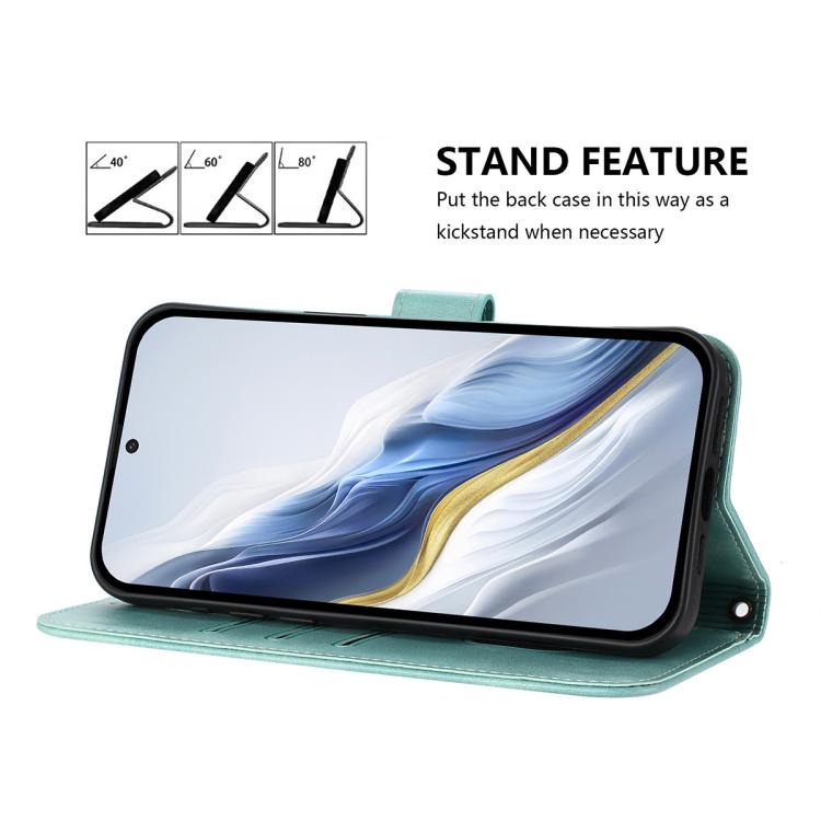 Line Splicing Buckle Retro Leather Phone Case