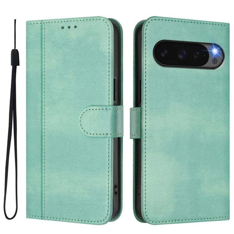 Line Splicing Buckle Retro Leather Phone Case