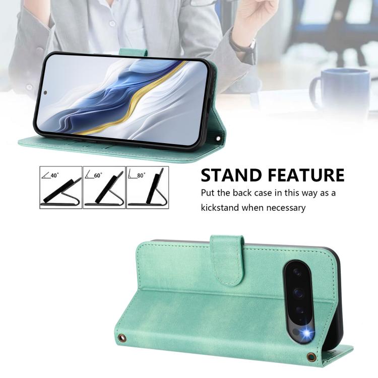 Line Splicing Buckle Retro Leather Phone Case