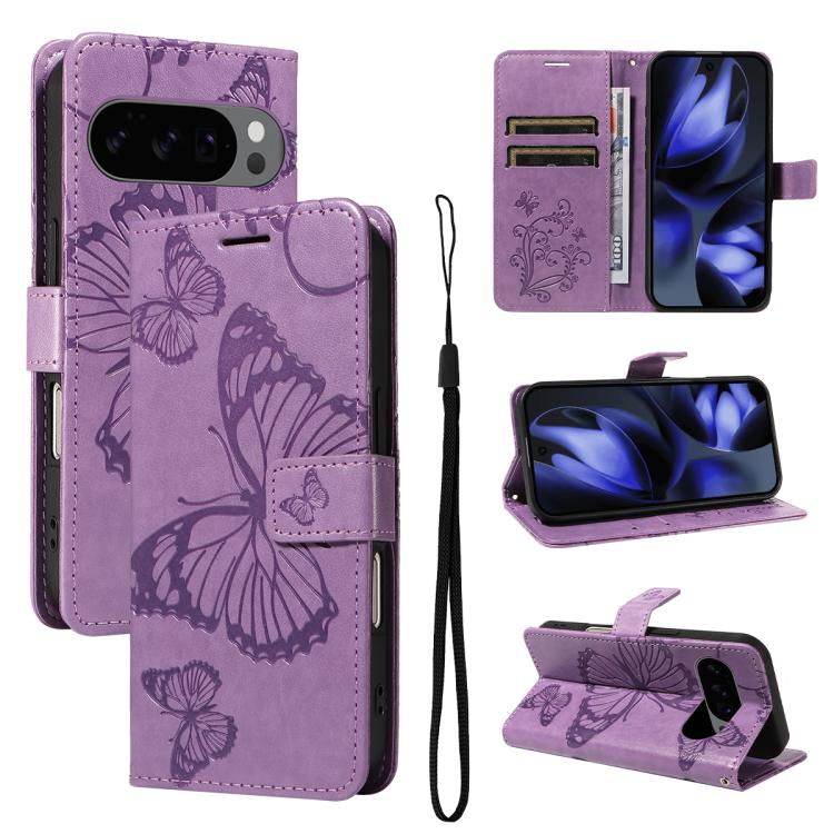 3D Butterfly Embossed Pattern Flip Leather Phone Case, For Google Pixel 10 Pro XL Global, For Google Pixel 10 Global