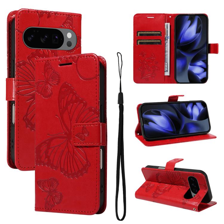 3D Butterfly Embossed Pattern Flip Leather Phone Case, For Google Pixel 10 Pro XL Global, For Google Pixel 10 Global