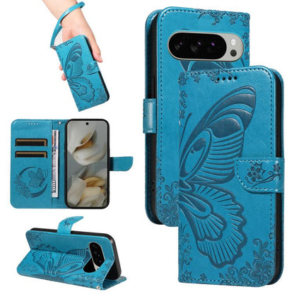 Swallowtail Butterfly Embossed Leather Phone Case, For Google Pixel 10 Pro XL 5G Global, For Google Pixel 10 5G / 10 Pro 5G Global